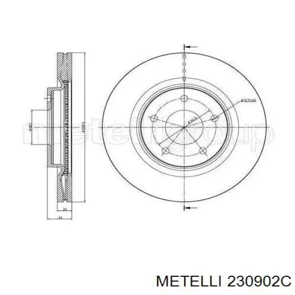 230902C Metelli диск тормозной передний