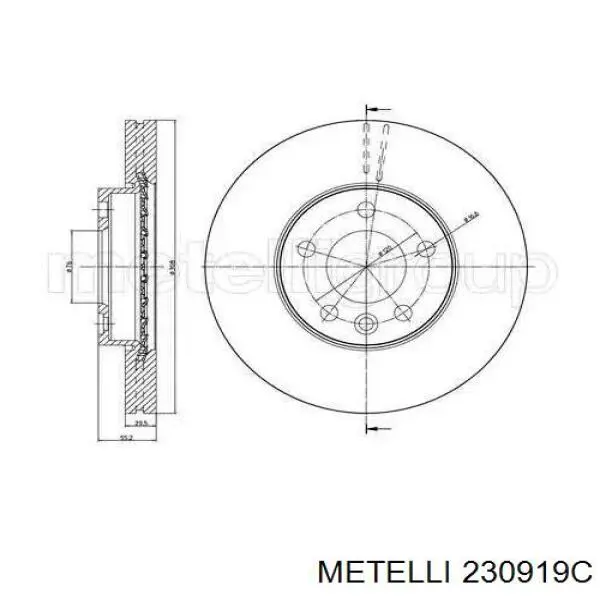 Купить 230919C Metelli Ротор тормозной