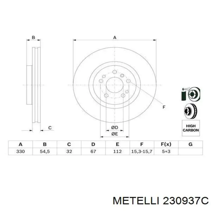 Купить 230937C Metelli Ротор тормозной