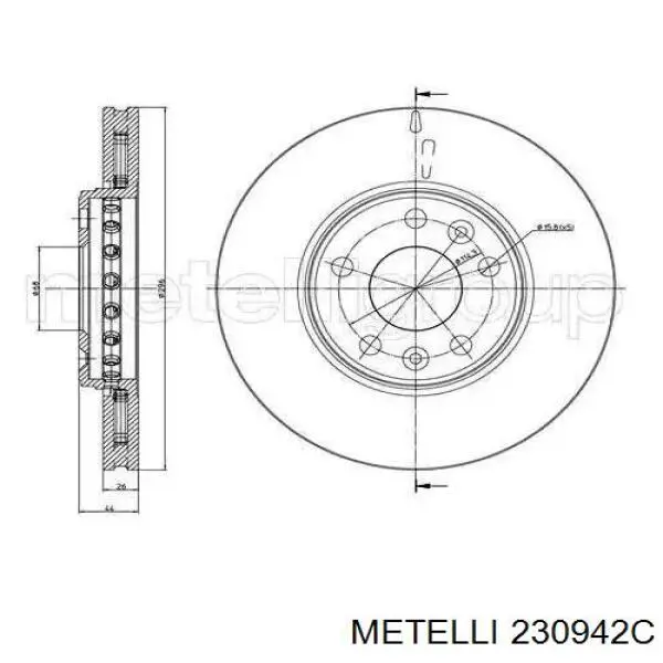 23-0942C Metelli диск тормозной передний