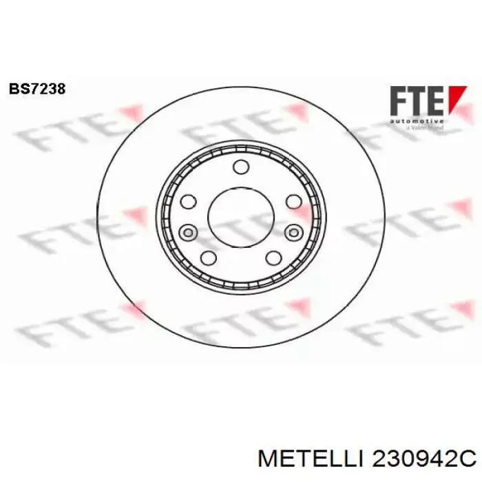 Тормоз дисковый передний Metelli 230942C цена, от 43.67 USD