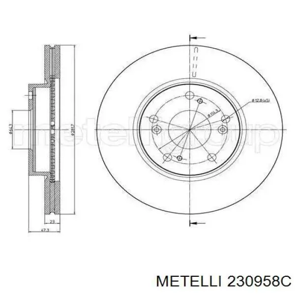 230958C Metelli Диск тормозной передний