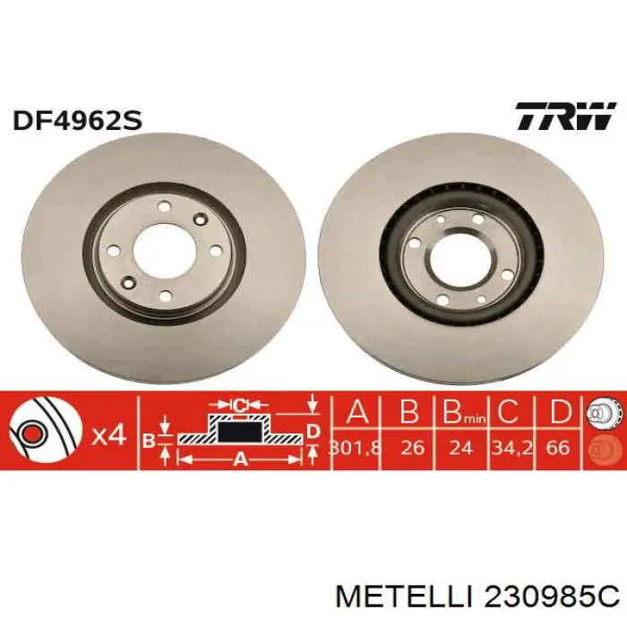 23-0985C Metelli тормозные диски