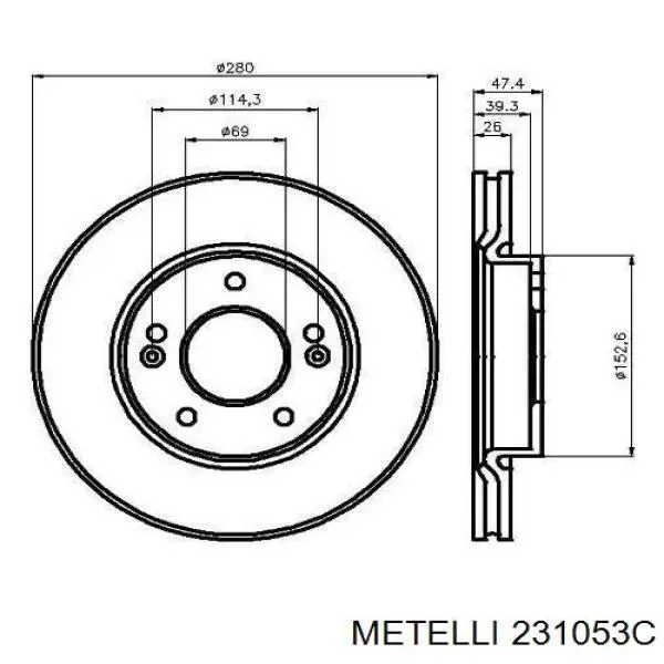 Купить 231053C Metelli Ротор тормозной