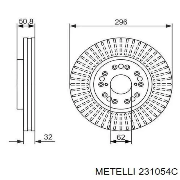 Передние тормозные диски 231054C Metelli