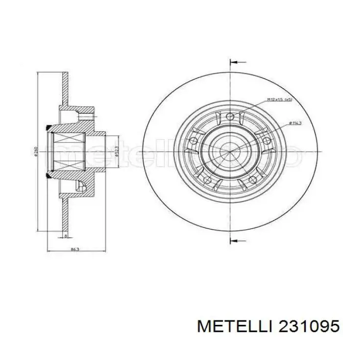 Тормозные диски 231095 Metelli