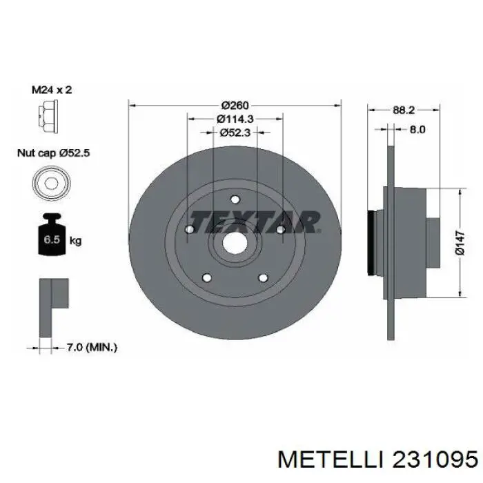 231095 Metelli Дисковый тормоз