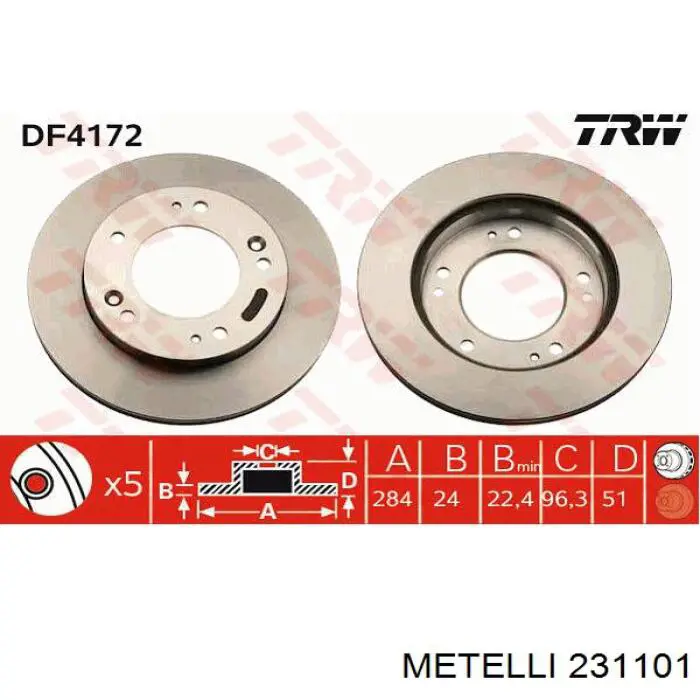 231101 Metelli тормозные диски