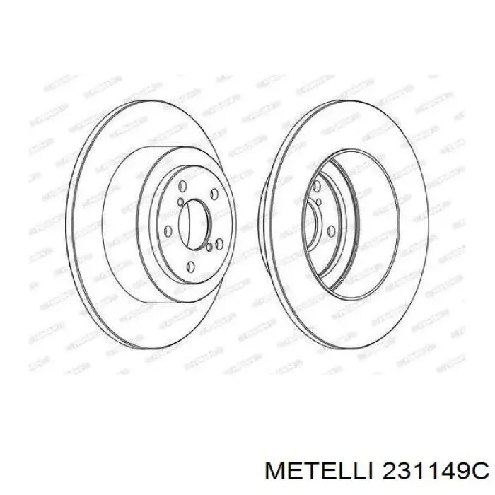 Купить 231149C Metelli Диск тормозной задний