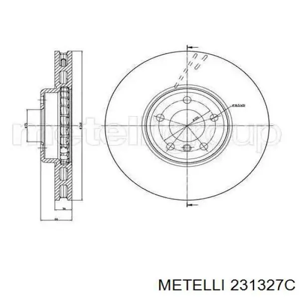 231327C Metelli диск тормозной передний