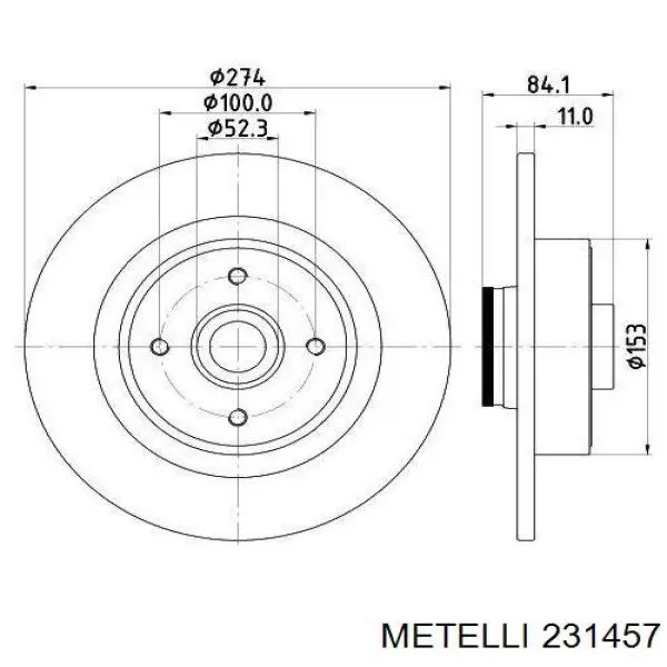 231457 Metelli Дисковый тормоз