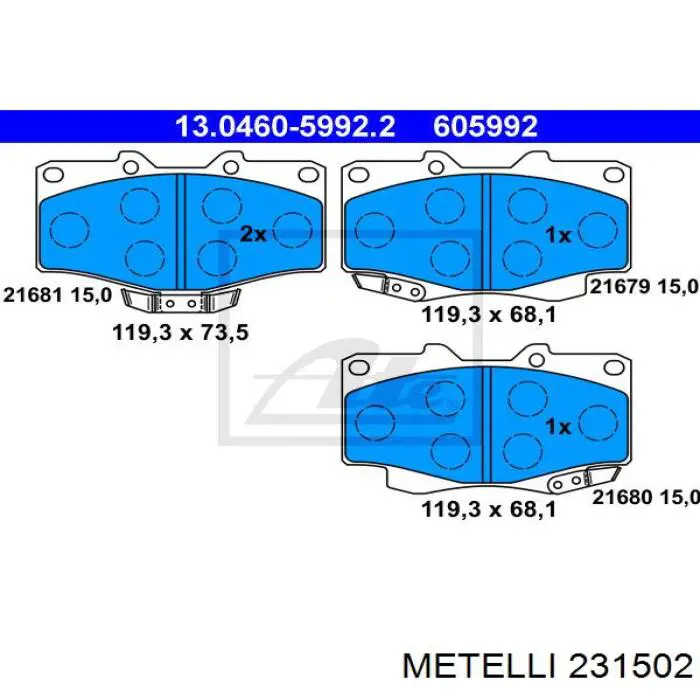 Задний тормозной диск Metelli 231502 цена, от 79.88 USD