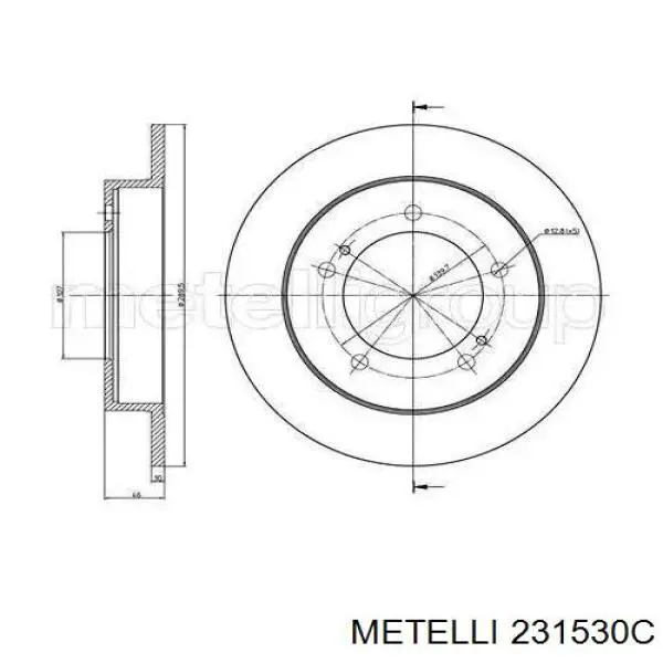 Передний тормозной диск Metelli 231530C