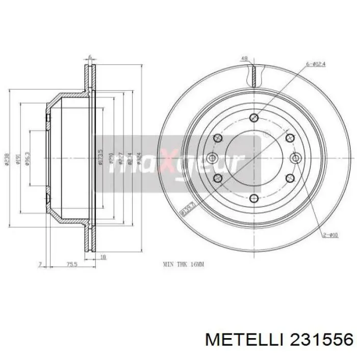 231556 Metelli Дисковый тормоз