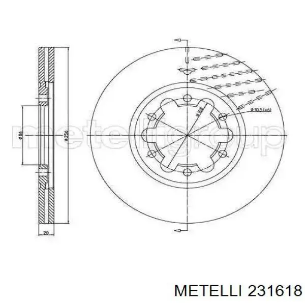 Передние тормозные диски 231618 Metelli