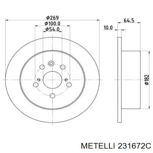 Тормозные диски 231672C Metelli