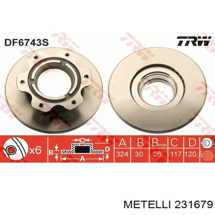 Задний тормозной диск Metelli 231679 цена, от 94.02 USD