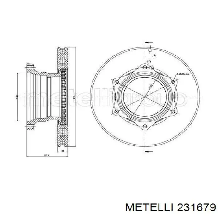 Купить 231679 Metelli Диск тормозной задний