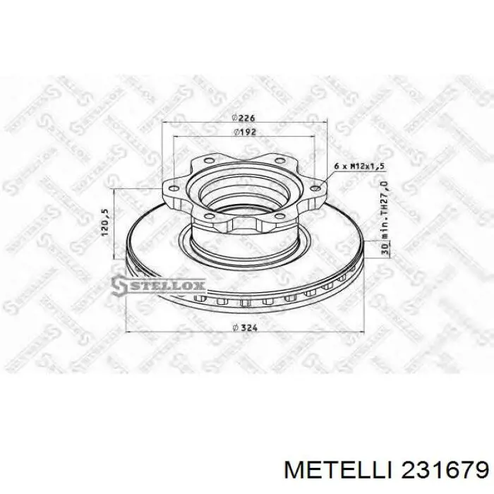 Тормозные диски 231679 Metelli