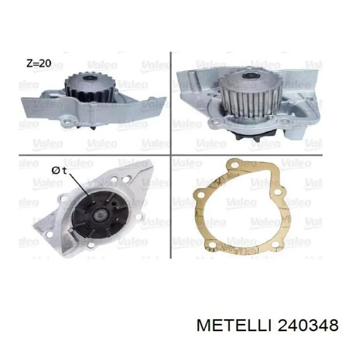 Купить 240348 Metelli Насос охлаждения