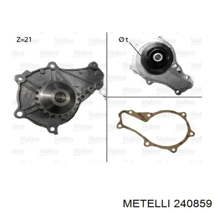 Купить 240859 Metelli Насос охлаждения