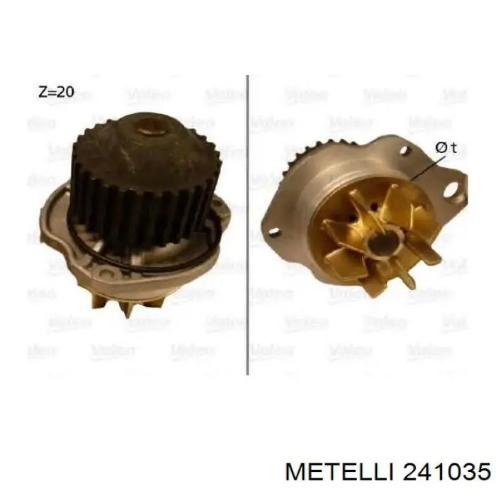 Купить 241035 Metelli Насос охлаждения