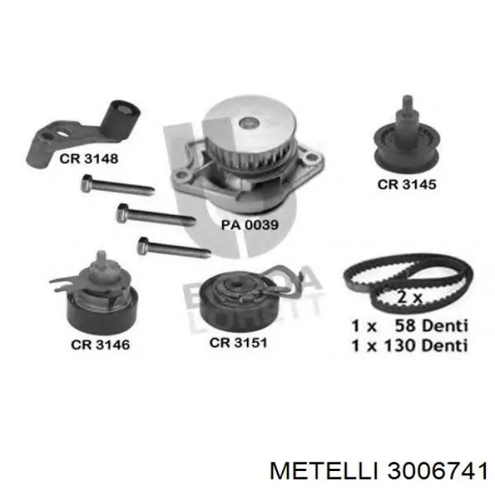 3006741 Metelli Комплект ремня ГРМ