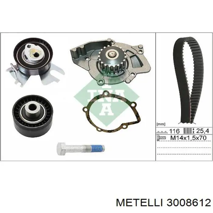 Комплект ГРМ 3008612 Metelli