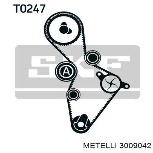 Комплект ремня ГРМ 3009042 Metelli