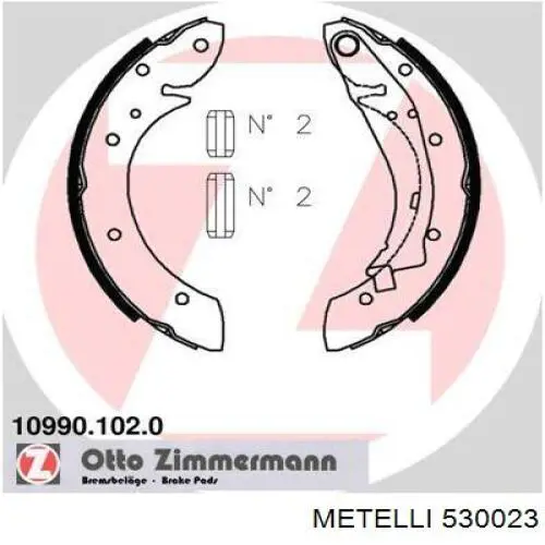 Задние барабанные колодки 530023 Metelli