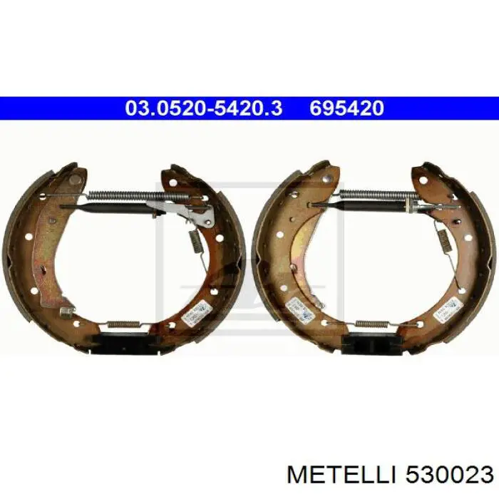 530023 Metelli Барабанные тормозные колодки