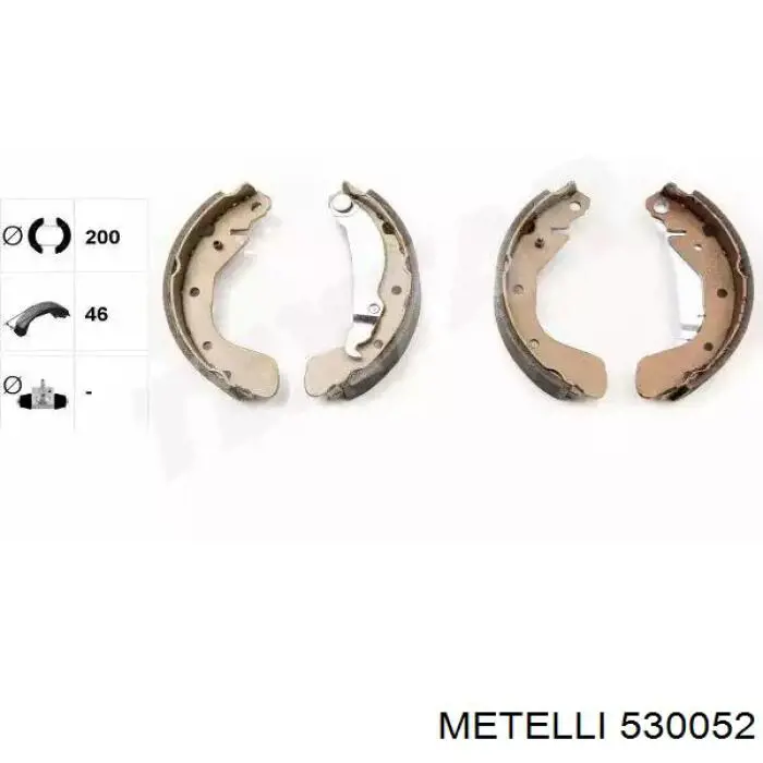 Колодки стояночного тормоза Metelli 530052