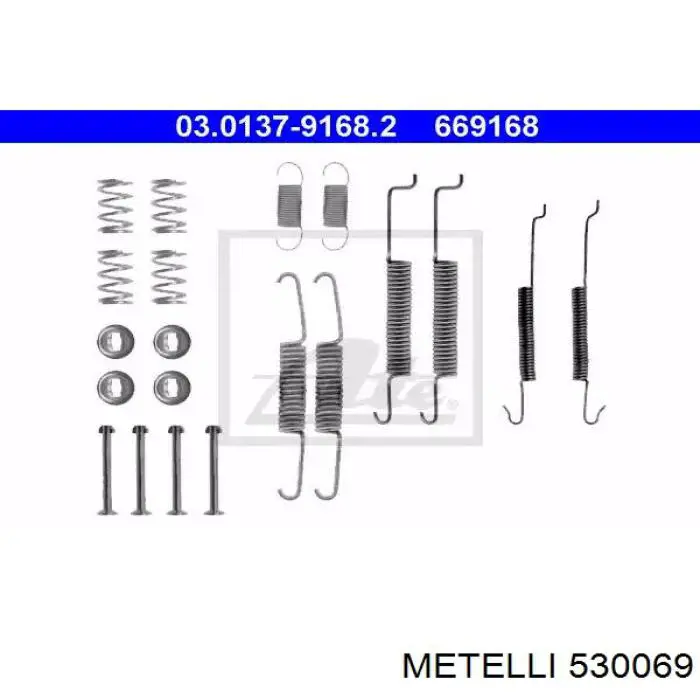 Задние барабанные колодки 530069 Metelli