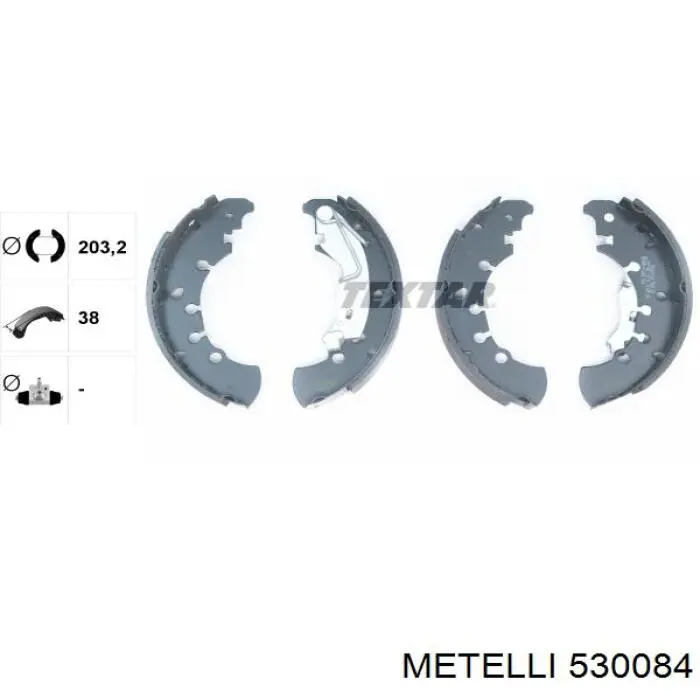 Задние барабанные колодки 530084 Metelli