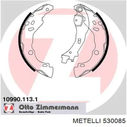 Купить 530085 Metelli Задние барабанные тормозные колодки