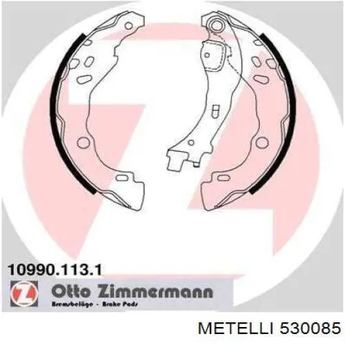 Купить 530085 Metelli Задние барабанные тормозные колодки