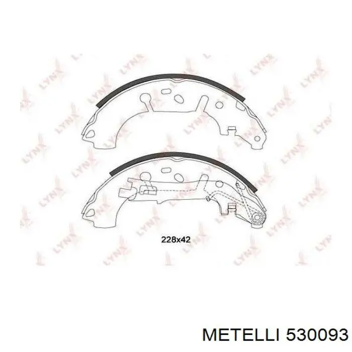 530093 Metelli Барабанные тормозные колодки