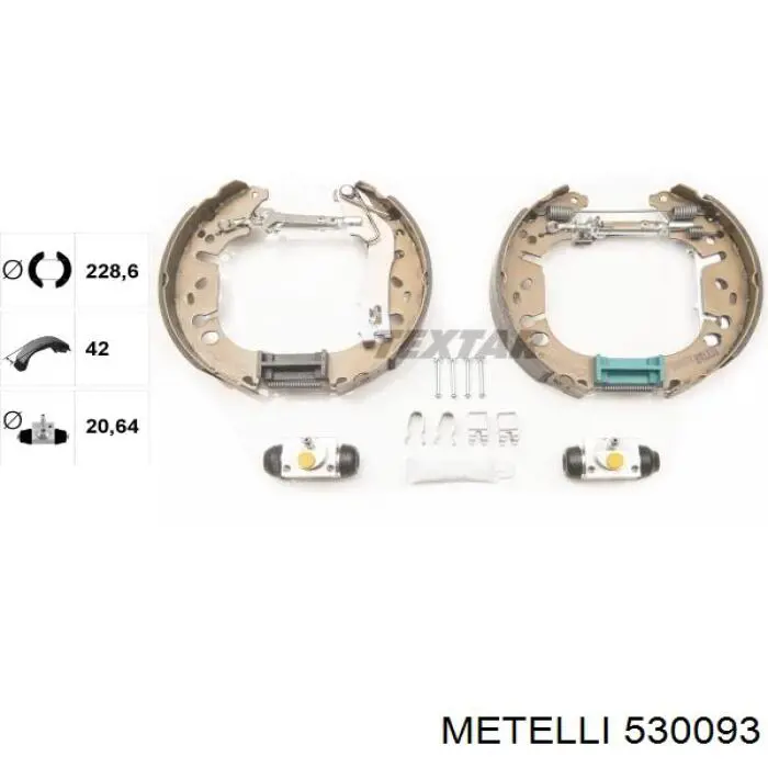 Купить 530093 Metelli Задние барабанные тормозные колодки