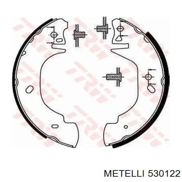 Купить 530122 Metelli Задние барабанные тормозные колодки