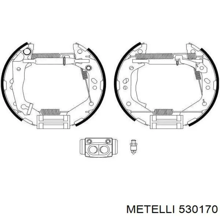 Задние барабанные колодки 530170 Metelli