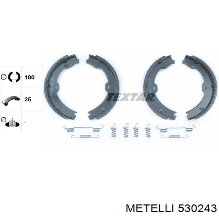 Колодки ручника 530243 Metelli