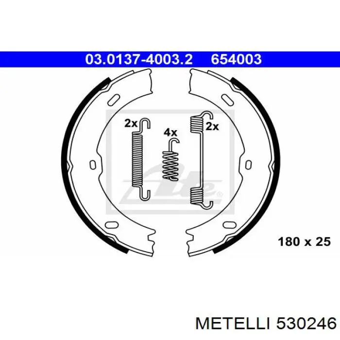 Колодки ручника 530246 Metelli