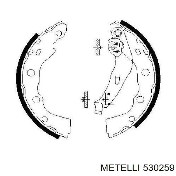 Задние барабанные колодки 530259 Metelli