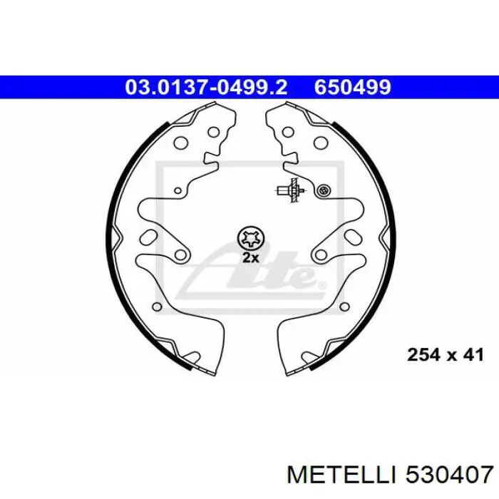 Задние барабанные колодки 530407 Metelli