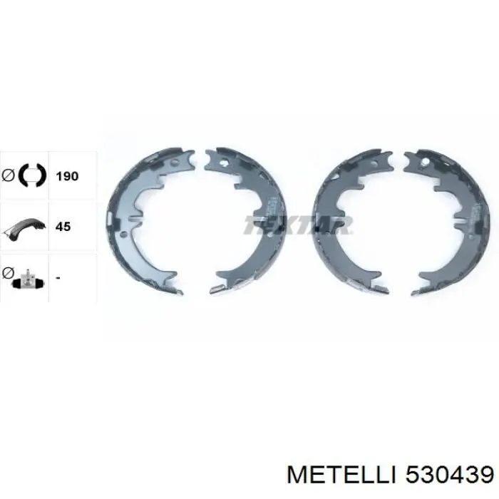 Колодки ручника 530439 Metelli