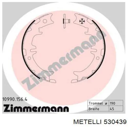 Купить 530439 Metelli Колодки ручника/стояночного тормоза
