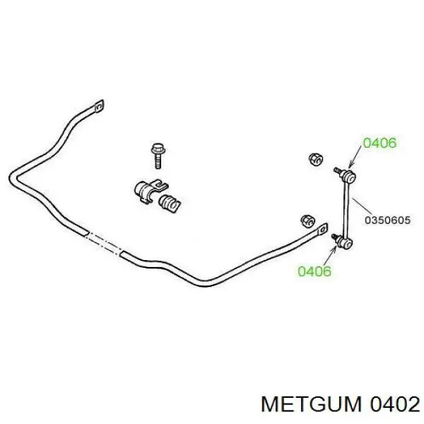 Сайлентблок переднего рычага 0402 Metgum