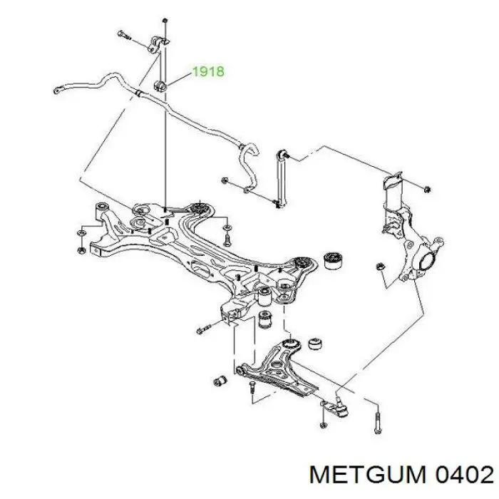 Сайлентблок переднего нижнего рычага Metgum 0402