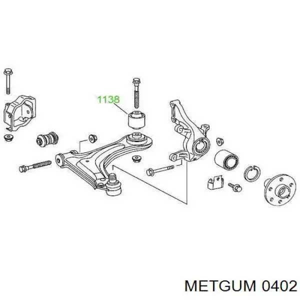 Сайлентблок передней подвески Metgum 0402 цена, от 3.45 USD
