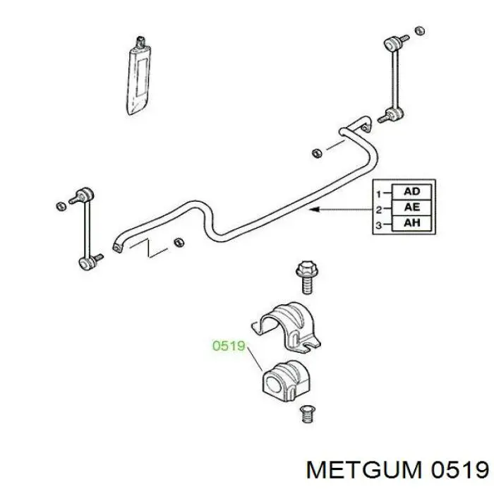 05-19 Metgum втулка стабилизатора переднего